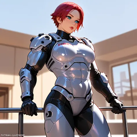 Femboy, Robocop, Pretty face, beauties, Lean and muscular, 1boy