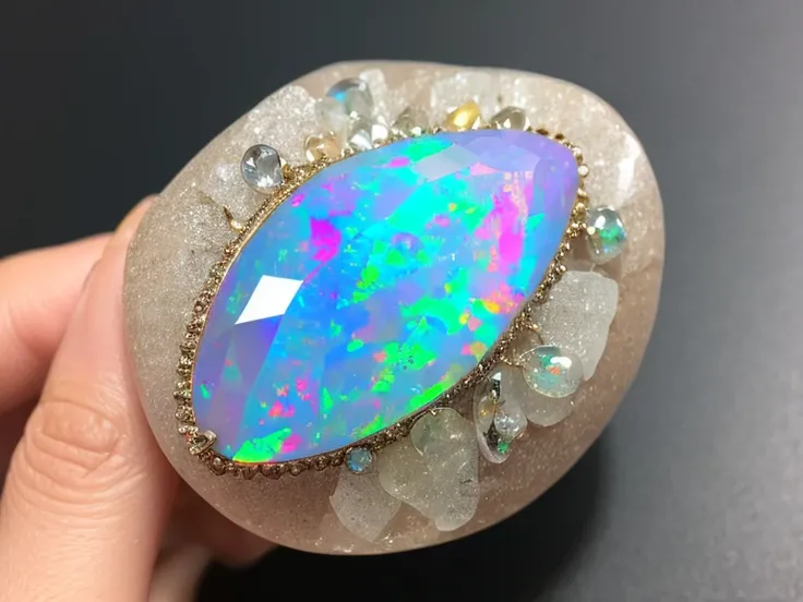 opal　gem　Rainbow　Rough stone