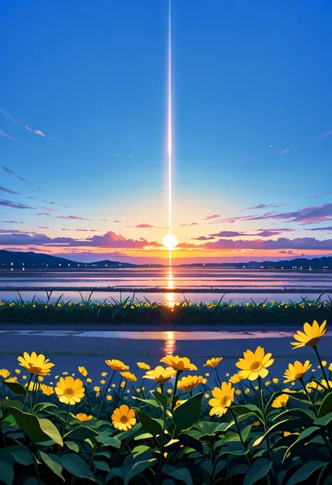 fantastic, beautiful, bright colors, bright light, sunrise, flowers, shining, beautiful atmosphere, wonderful, pictorial style, clear sky, nothing, no one, fertile earth, Garden of Eden, Xian, luxurious and gorgeous