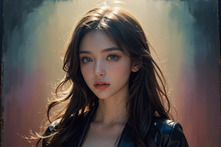 Beautiful and colorful woman: 21-year-old woman, messy hair , oil painting, beautiful and perfect face with soft skin , s , clear eyes, greenish pink cores , clear and violet magnetic additions , light red additions , cosplay, using various costumes , intr...