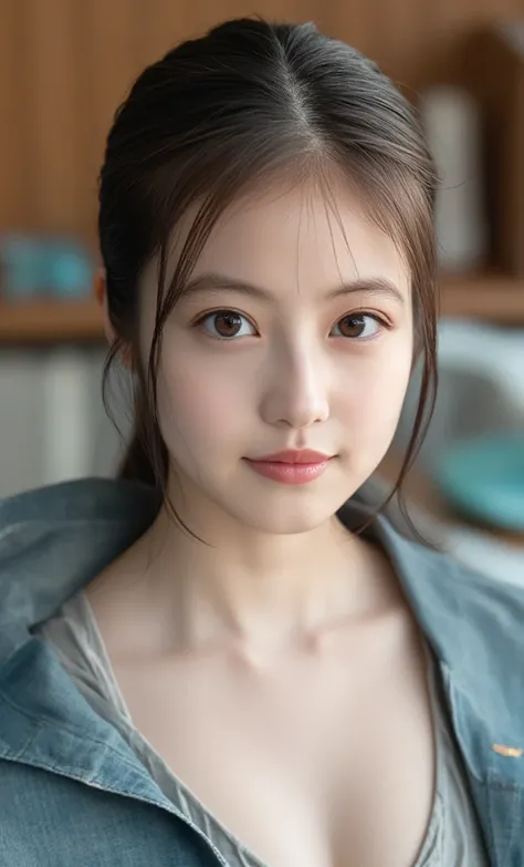  Highly Detailed Depiction of a Young Asian Woman ,  The Pale  ,  The Graceful Character  ,  Gives Her An Angelic Look .  For Her Expressive Eyes 、 full of innocence and wonder that enhances softness ,  add purity and tenderness to her expression .  Her Ae...