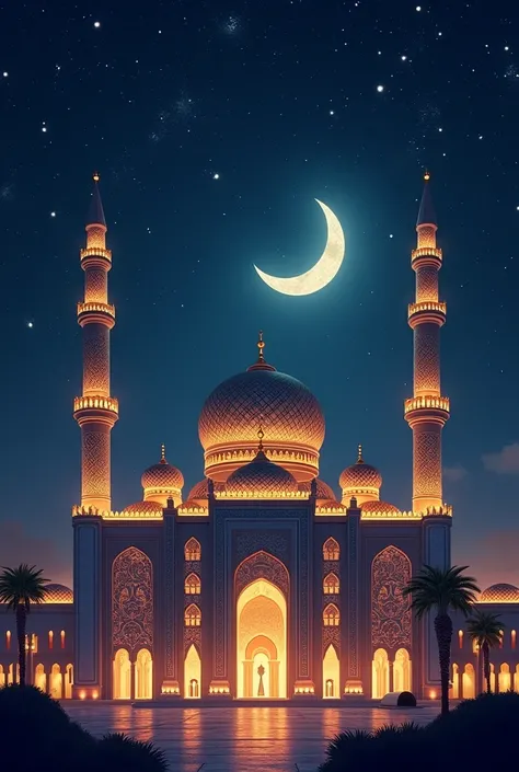 The most beautiful mosque, the month of ramadan, twinkling stars