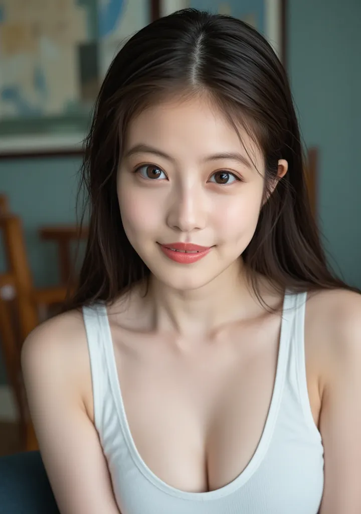  Highly Detailed Depiction of a Young Asian Woman ,  The Pale  ,  The Graceful Character  ,  Gives Her An Angelic Look .  For Her Expressive Eyes 、 is full of innocence and wonder that enhances softness ,  add purity and tenderness to her expression .  Her...