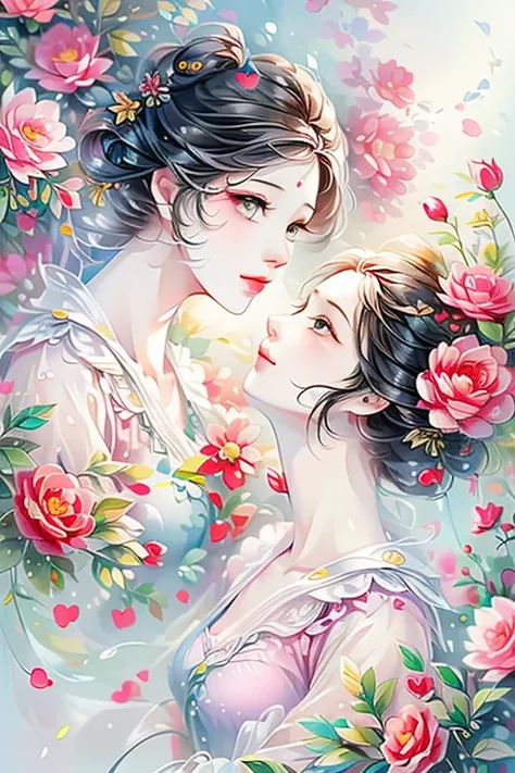 👧💋💋💖💖😊😊🌹   free drawing style full of peace and harmony 、Perfect face 、 smiles、 slit eyes、 perfect style 、 perfect art 、 high definition、