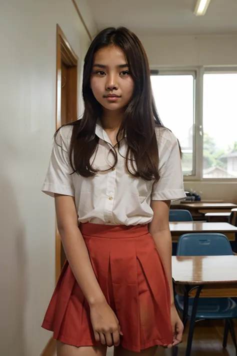  indonesian girl with junior high school uniform