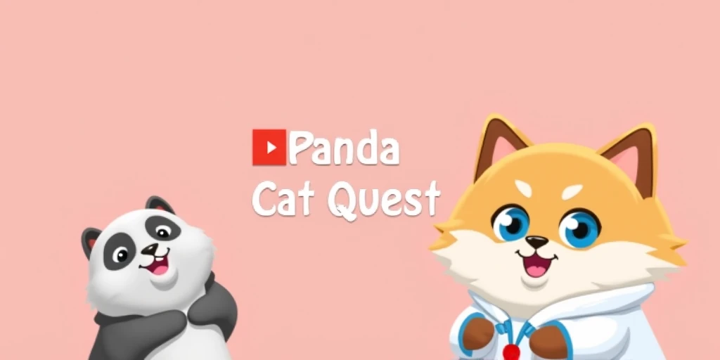 Prompt:
"A simple yet attractive YouTube profile picture for a channel named 'PandaCat Quest'. The background is a soft, light red or blue, with the YouTube logo (white triangle on red background) placed at the corner. The channel name 'PandaCat Quest' is ...