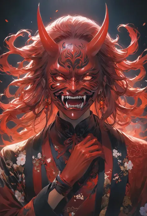 attacks you、Oriental Red Demon, BREAK an oni that covers the entire face