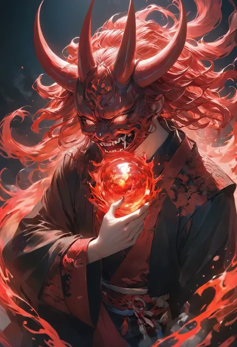 attacks you、Oriental Red Demon, BREAK an oni that covers the entire face