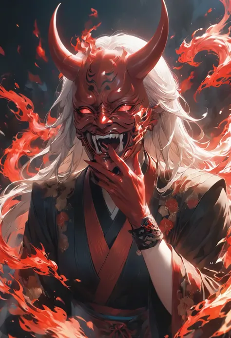 attacks you、Oriental Red Demon, BREAK an oni that covers the entire face