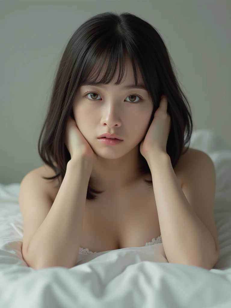  Please show me your beauty  :2、 Hashimoto Kanna 、(((  Tiny Breasts )))、(( completely naked))、  on the bed、