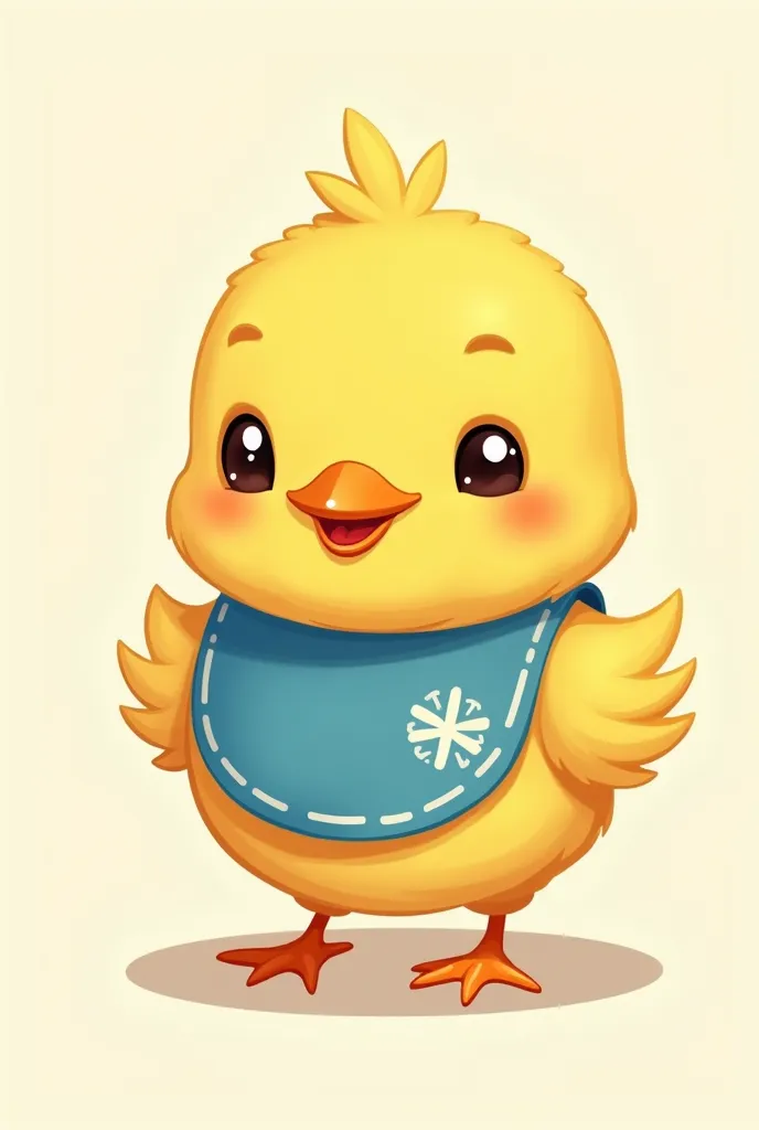 Can you make me a cute yellow chick with a bib and make it the logo of a flag football team called “Piwi Beibis” please