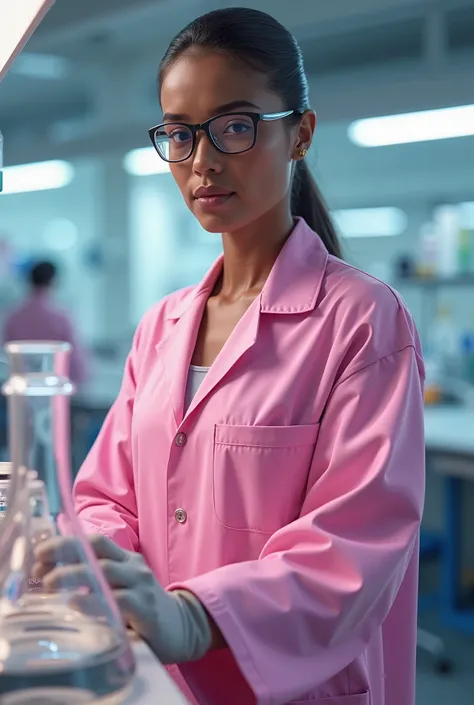 Me in the pink lab coat
