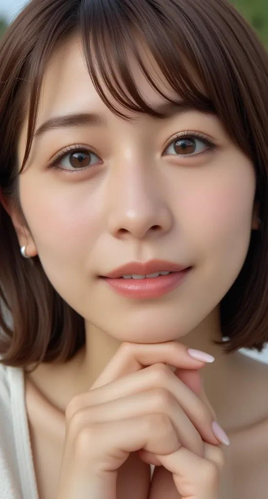          girl、{{       Flipped hair my eyes are shining、smile、      }:1.4}、、 {{Extremely clear and delicate light brown eyes}}、( :1.2), (         RAW Photo, highest qualそれy), (     big breasted、      nudes:1.4),          table top,               so delicat...