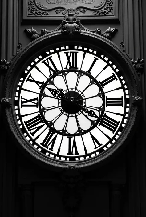  create a clock from the ancients that wore the numbers in Roman, In large black and white