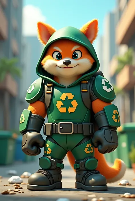 An image of an animated recycling guard 