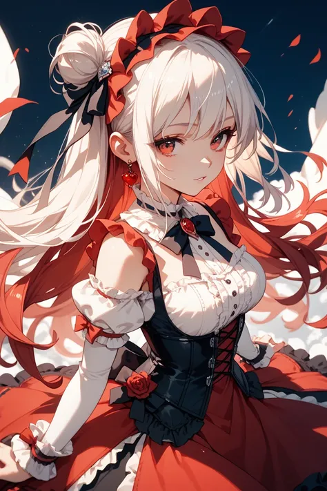 White-haired, red-eyed, long-haired Lolita