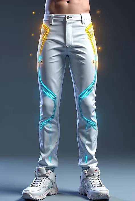 Create a **Single Pants**  for the male character in the game  **El HERO **,  inspired by the style of  "angelic pants" do Free Fire,  but with a completely original and distinct design . The pants must have  um ** futuristic and stylized look **,  angelic...