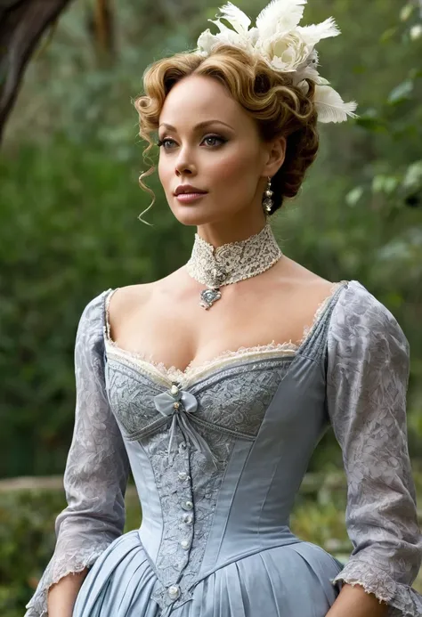 A beautiful Aristacrat goddess with large elegant, hawk-like-nose, who embodies old fashioned class, sophistication, elgance as well as wholesome, natural beauty. curvy, thin-waist, wide-hips, swaying-hips. Laura Vandervoort. Oppulent historically accurate...