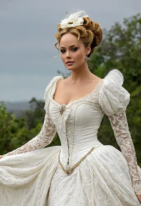 A beautiful and elegant and celestial Aristacrat goddess with large elegant, hawk-like-nose, who embodies old fashioned class, sophistication, elgance as well as wholesome, natural beauty. curvy, thin-waist, wide-hips, swaying-hips. Laura Vandervoort. Oppu...