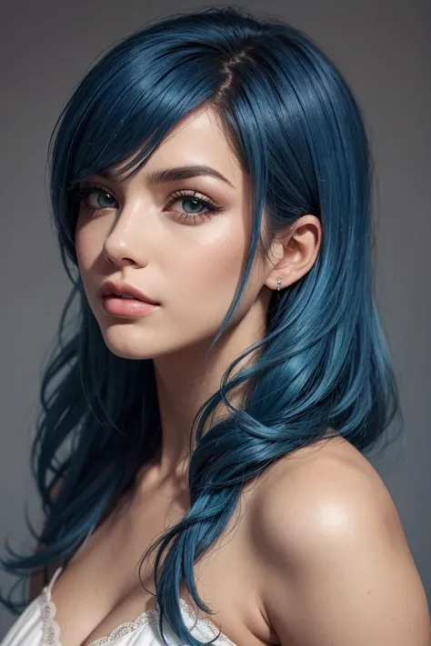 Blue hair woman