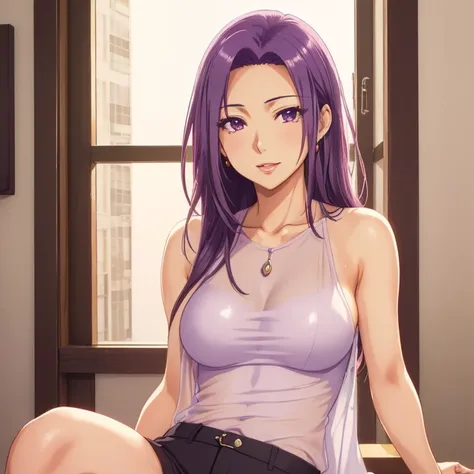 This is Seira-sodeshiro. ((She is over 35)). Critical emphasis on mentioned age. Mild tan. She has long hair. Full lips. Realistic anime character. Unforgettable woman. Irresistible matureness. Petite attractiveness. Daring clothes.
