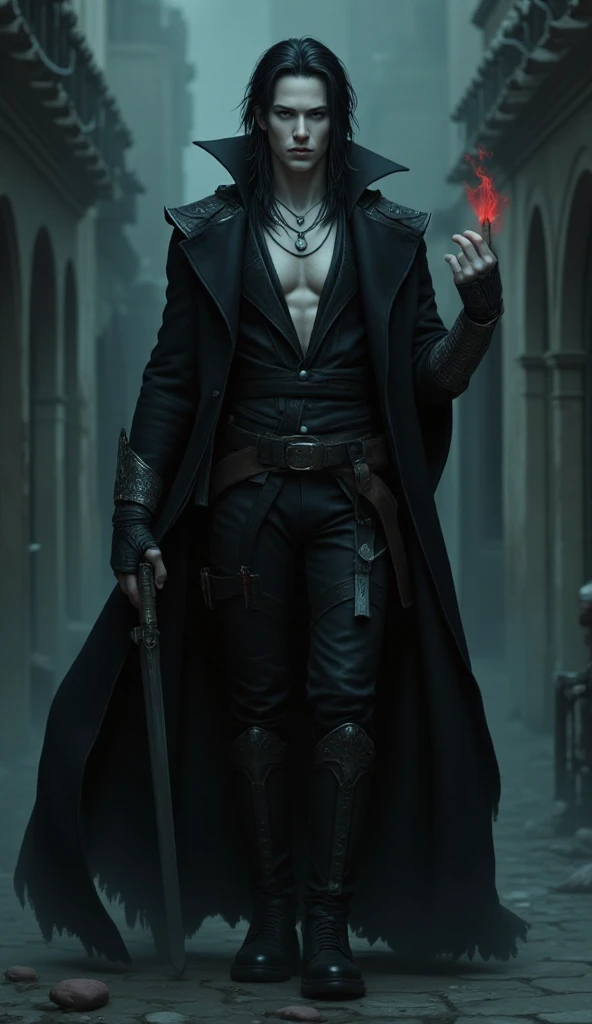 Name: Alucard "Keanu reeve "

Age: 38

Background:

Alucard was once part of the Order of Light, an elite group of demon hunters sworn to protect the balance of the world. But after a devastating betrayal that wiped out his closest allies, he vanished into...