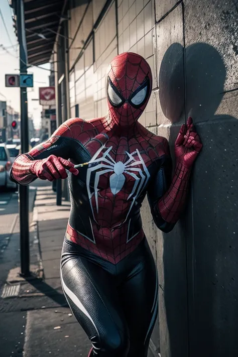 To create a Spider-Man image using graffiti techniques, follow these artistic guidelines:


Portray Spider-Man in motion, like a jump or spin, with an outstretched arm shooting web.
Use curved action lines to emphasize the energy typical of graffiti.
Conto...