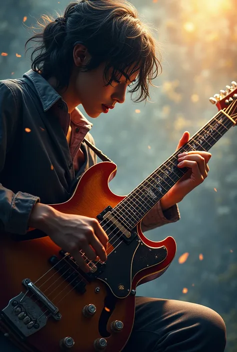 Create a wallpaper of guitarist 