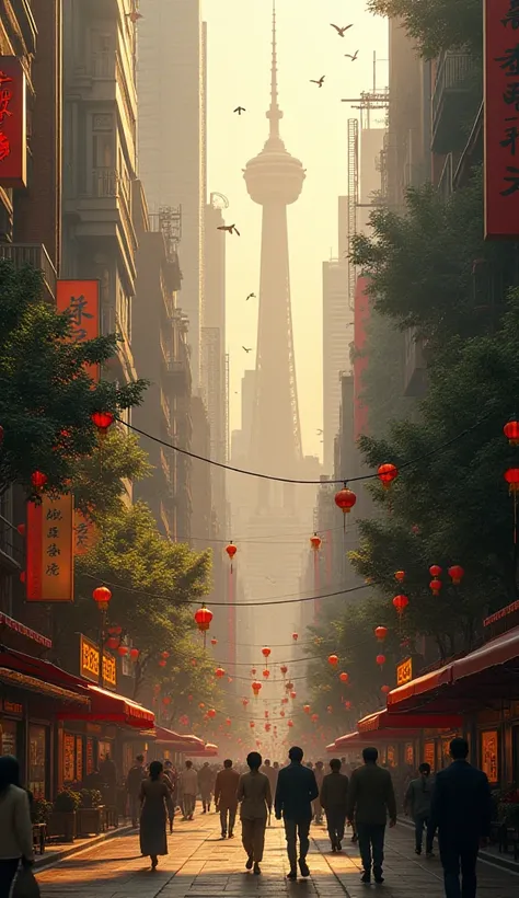 a photograph of Chengdu city. Absurd realistic style