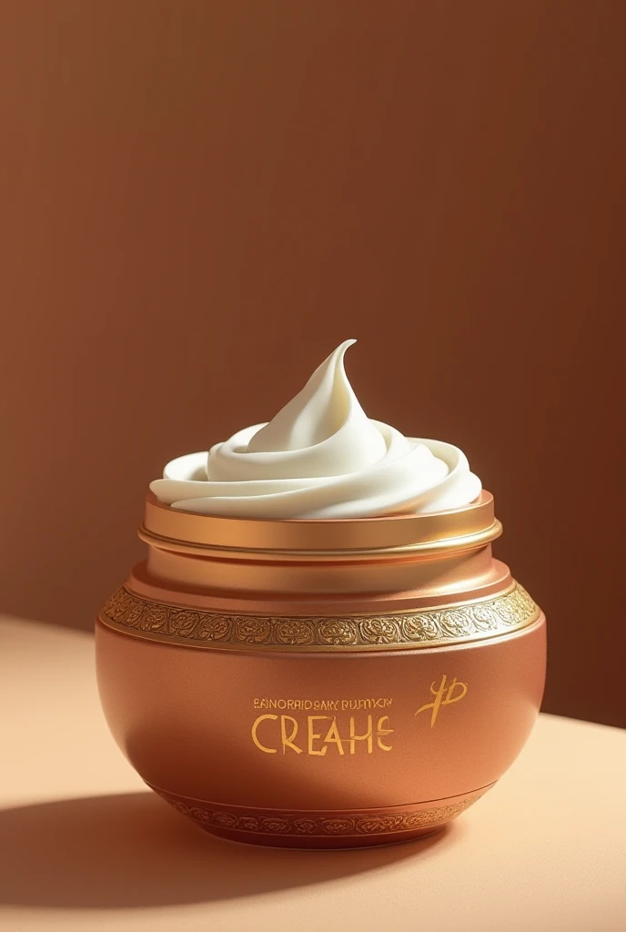 image of a cream inspired by Aphrodite.  is the image of a cream inspired by Aphrodite in shades of brown 
