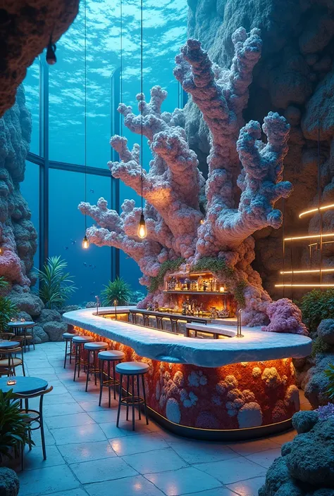 Creat a coral reef inspired resturant counter