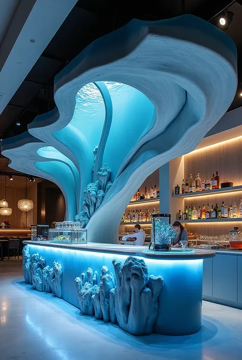  Abstracted Coral reef inspired resturant counter