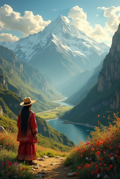 Beautiful background of Peru with the Peruvian