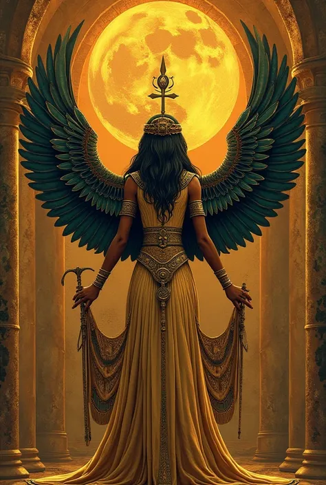 
 * powers:  goddess of magic,  motherhood ,  healing and protection .
 * history:  Wife of Osiris and mother of Horus .  Known for her great magical power and family loyalty.
 * symbols:  bird wings , throne, Ankh (Ansada cross ).