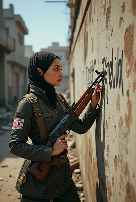 SYEDA NAZISH PUBG write on wall with Ak47