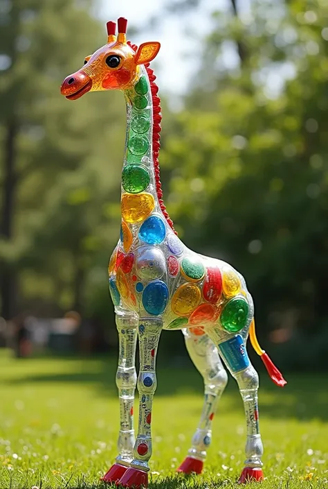 Diy girrafe from recycled bottles