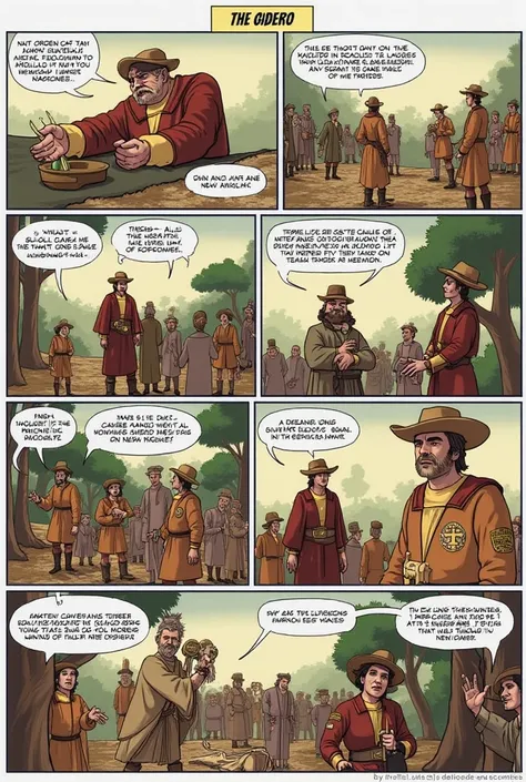  Got it !  Then ,  I present you a new comic of the commission in 10 cartoons ,  with a commender as the main character :

Title: The order:  A System of Dominion
Main character : Don Pedro,  a Spanish commender
Vignette 1 :  Arrival to New Spain  (1521)
 ...