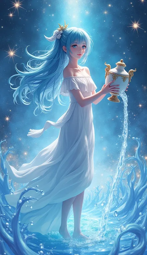 Create an anime image about Aquarians 