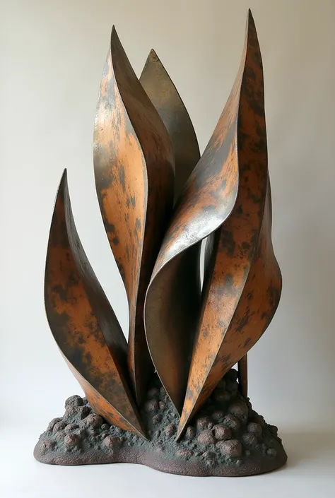 Abstract metal or wood sculptures and mixed textures visual effect 