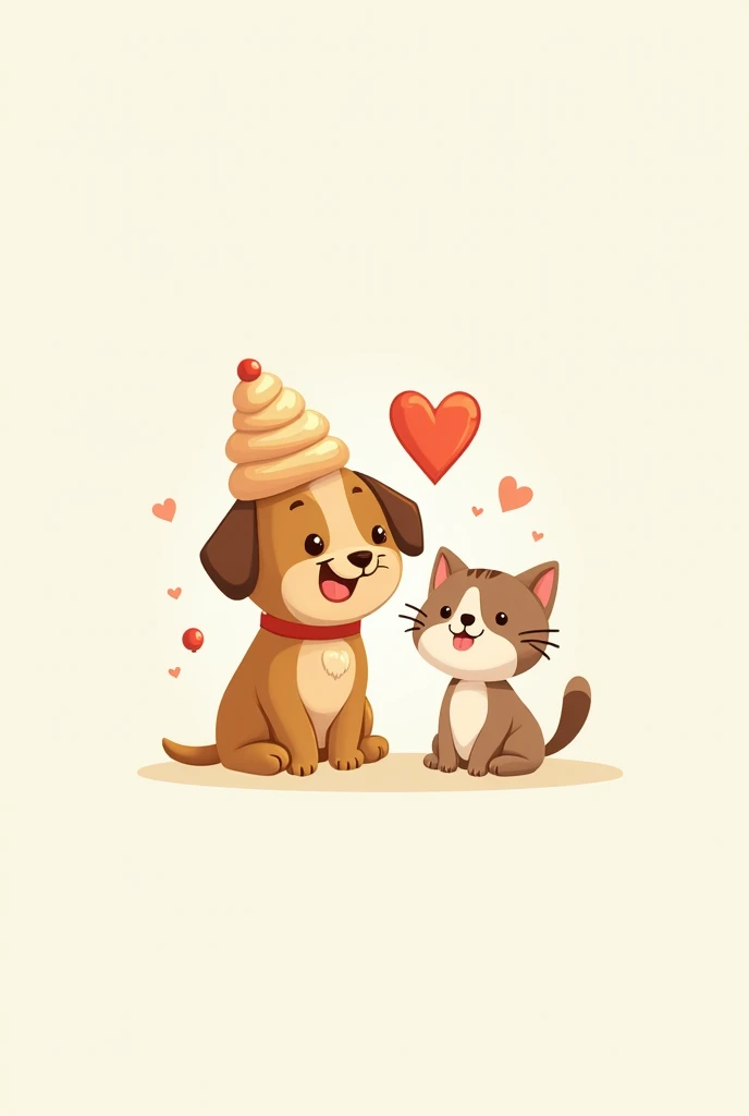  I need you to create a logo for my social networks  (  I sell a recipe book for pet pastry )  my idea is that in this image you can see a dog and a cat, or one of the two 