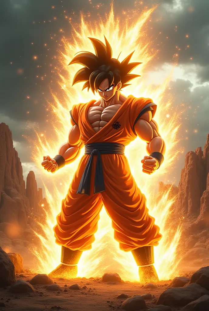 Goku transforming 