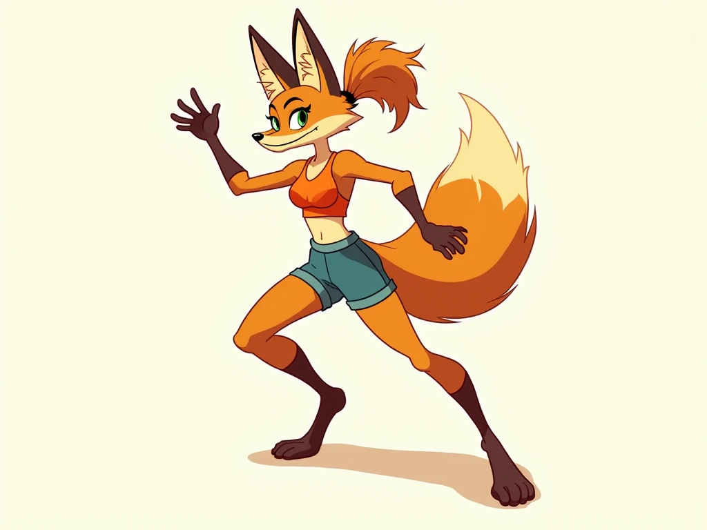 General Aesthetic:
This anthropomorphic fox character takes strong inspiration from Sally Acorn’s sleek, balanced design, while embracing the dynamic, action-packed style of Tracy Yardley. Yardley’s signature traits—clean, bold linework and high-energy pos...