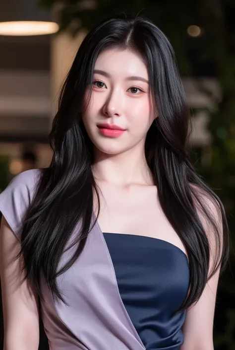 A stunningly beautiful young Korean woman with flawless, porcelain-white skin that appears delicately dewy and glowing, as if she just stepped out of a dream. She wears trendy Doujin Chinese Makeup (TikTok) inspired makeup, featuring soft, gradient blush t...