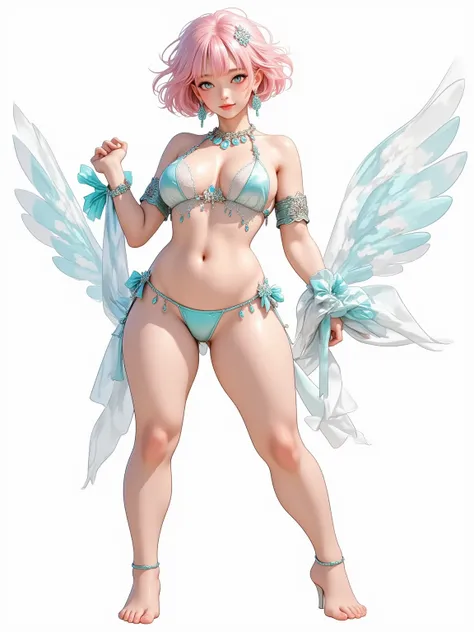 princess, light pink hair, hime cut, An innocent face , round eyes, huge breast, thicc thigh, hourglass figure, erotic sport bra , erotic sport panties, shocks, sneakers, sport hat, cheerful, park, full view, clear view,  minimal style cartoon vector illus...