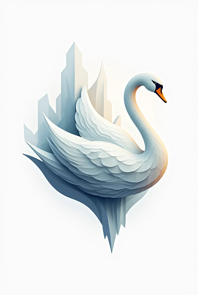 create a logo with theme swan images with abstract designs and more unique and futuristic shapes.