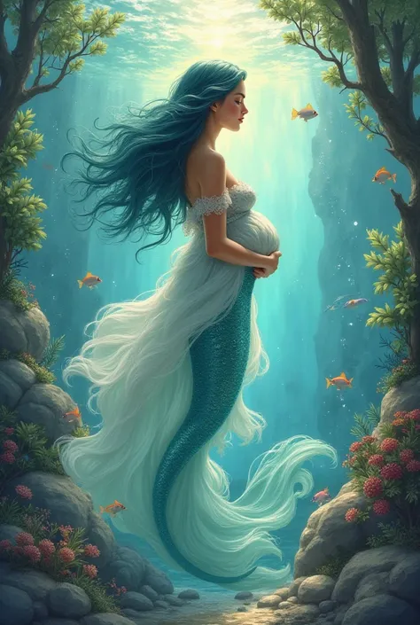 The story begins when a little mermaid in the ocean becomes a woman who has her heart and then her son 