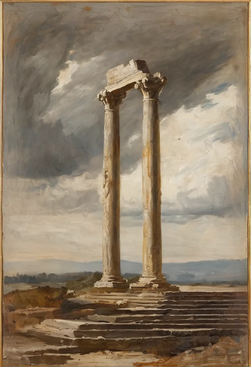 Study of Clouds over some Roman columns from an ancient Roman ruined temple (ca. 1874–1925) by Jan Veth

Classical Roman art, masterpiece,