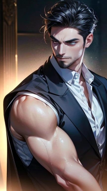 (              league player      ,4K,8k,         highres,         Masterpiece :1.2),         ultra-detailed   ,( realistic,photo realistic,photo- realistic:1.37),36-year-old man,3 day beard,Beautiful anime,Portraits,strong,Masculine,          with black h...