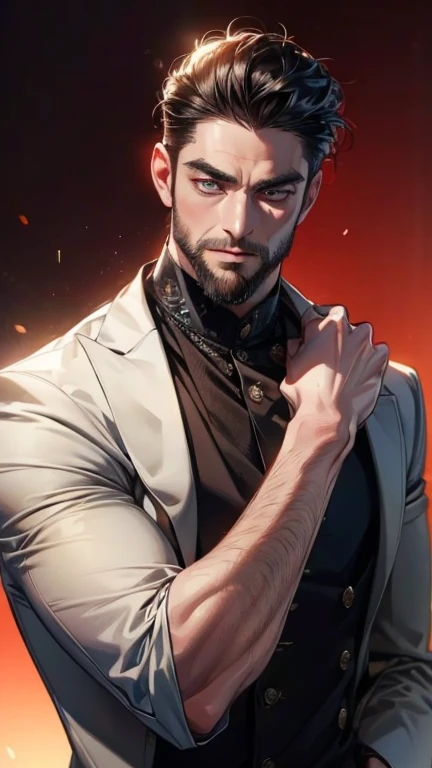 (             high quality details      ,4K,8k,         highres,         Masterpiece :1.2),         ultra-detailed   ,( realistic,photo realistic,photo- realistic:1.37),36-year-old man,3 day beard,Beautiful anime,Portraits,strong,Masculine,          with b...