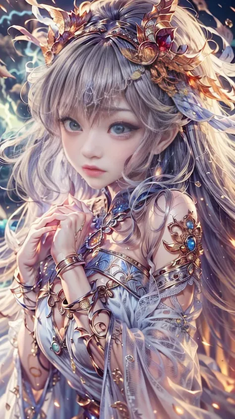 (32K, Dark Fantasy:1.5,  top quality,  masterpiece:1.5,  super high resolution),  Mythical world:1.3, ( perfect dynamic composition:1.4,  Mystery:1.3), Detailed skin and facial textures:1.3,  elegantでセクシースリムな女性魔法使い,  Phoenix:1.3,  beautiful and aesthetic:1...